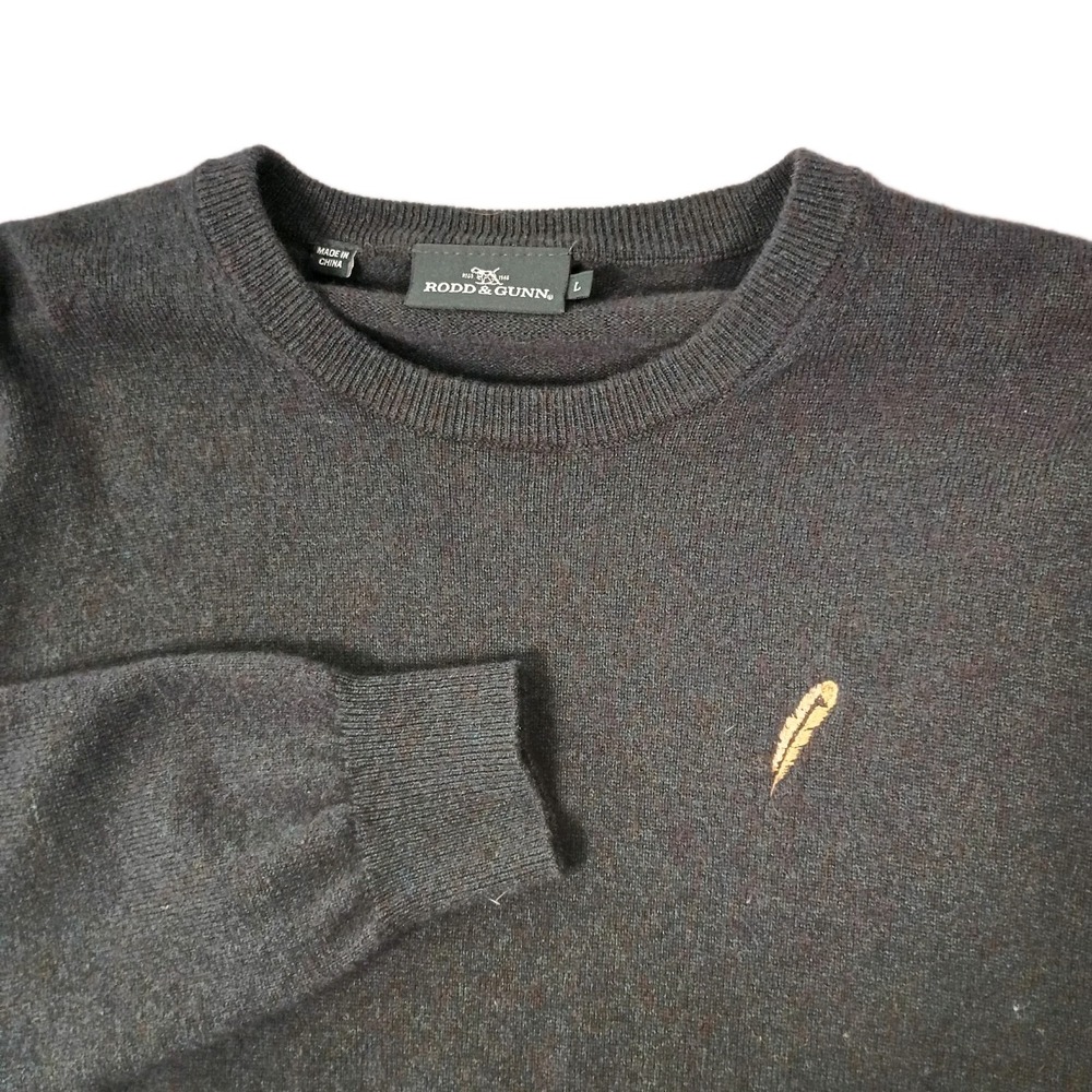 Chechessee Creek Club Sweater Women's L‎ Rodd & Gunn Optim Wool Blend Gray Golf